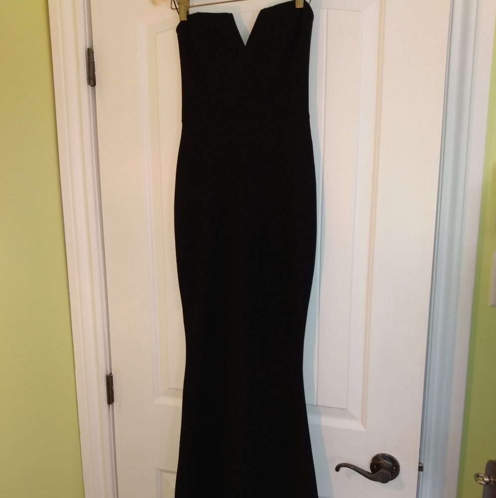 Strapless Long mermaid black dress